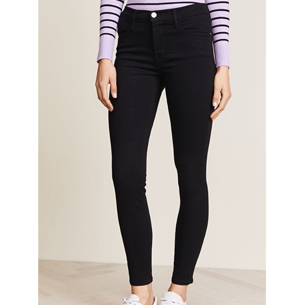 Frame Denim Le High Skinny in Black Ankle Jeans NWT
